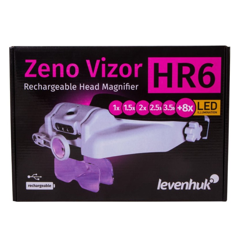 Lente d’ingrandimento frontale ricaricabile Levenhuk Zeno Vizor HR6
