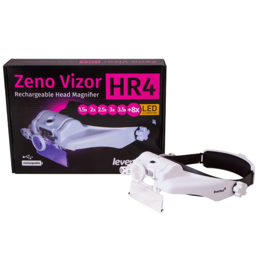 Lente d’ingrandimento frontale ricaricabile Levenhuk Zeno Vizor HR4
