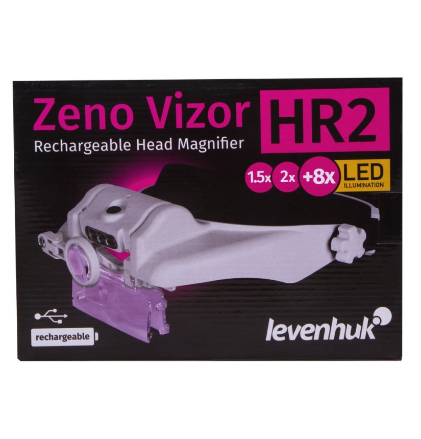Lente d’ingrandimento frontale ricaricabile Levenhuk Zeno Vizor HR2