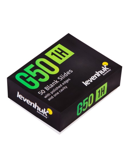 Vetrini vuoti Levenhuk G50 1H a una cavità, 50 pz.
