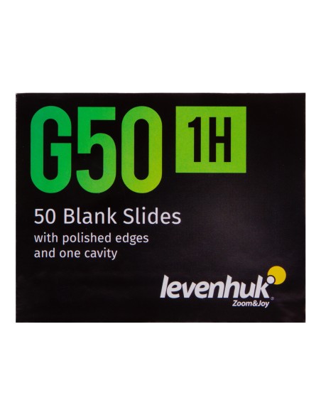 Vetrini vuoti Levenhuk G50 1H a una cavità, 50 pz.