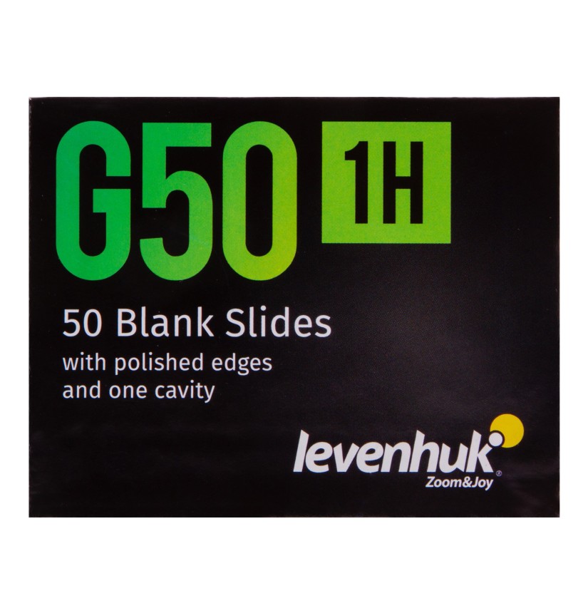Vetrini vuoti Levenhuk G50 1H a una cavità, 50 pz.