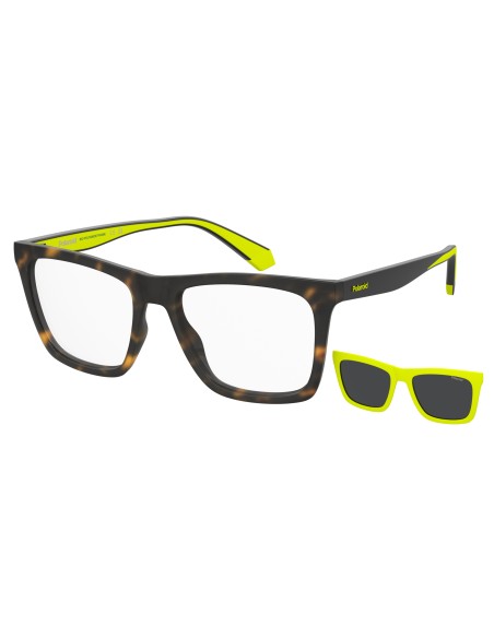 OPT + CLIP-ON POLAROID - PLD D591/C - MATTE HAVANA - 55