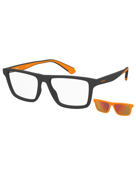 OPT + CLIP-ON POLAROID - PLD D590/C - MATTE GREY ORANGE - 55
