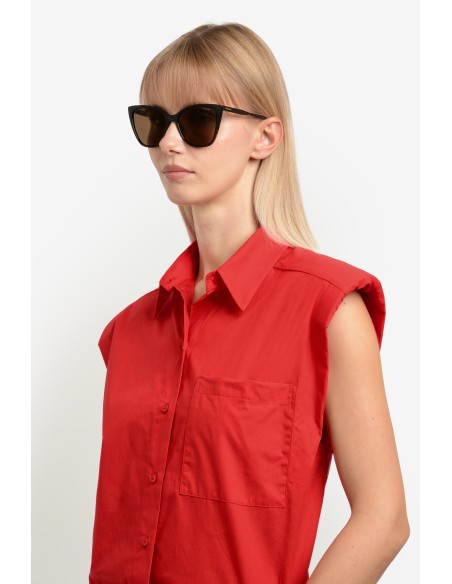 SUNGLASSES FRAMES POLAROID - PLD 4181/S - BROWN SHADED POLARIZED - 56