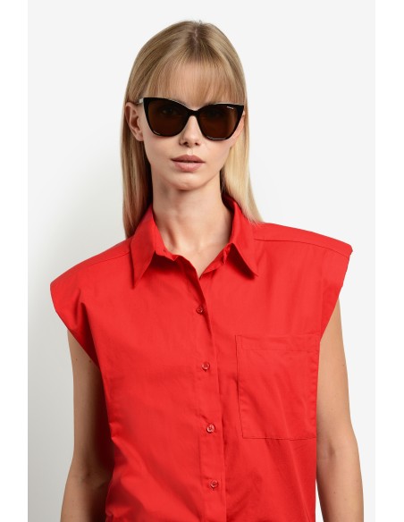 SUNGLASSES FRAMES POLAROID - PLD 4181/S - BROWN SHADED POLARIZED - 56