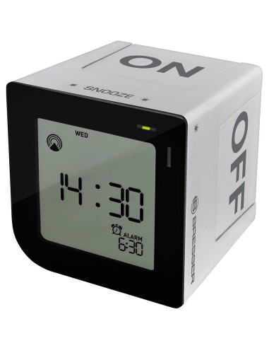 Bresser FlipMe Tabletop Alarm Clock, silver