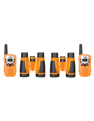Set con walkie talkie e binocoli arancioni Levenhuk LabZZ WTT10