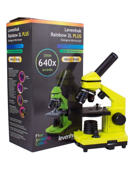 Microscopio Levenhuk Rainbow 2L PLUS, verde limetta