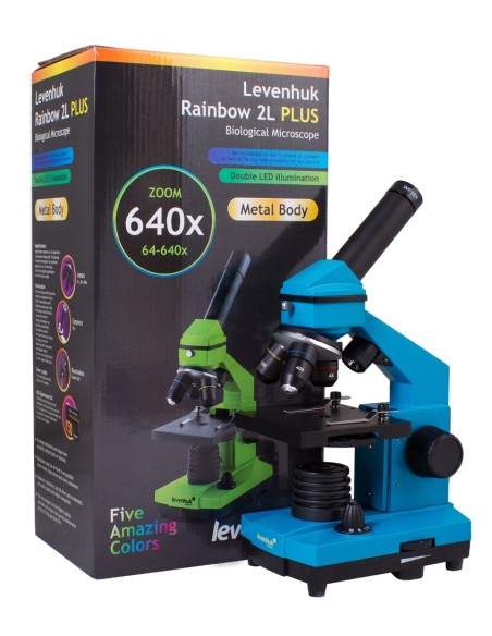 Microscopio Levenhuk Rainbow 2L PLUS, azzurro