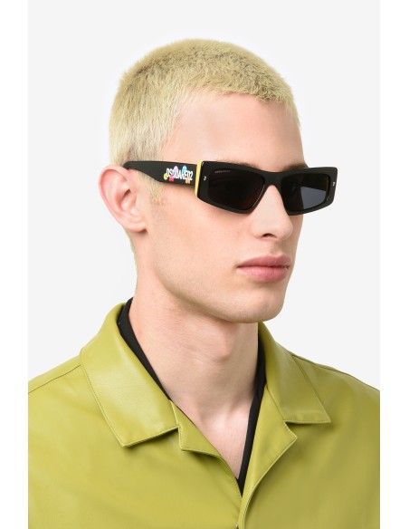 SUNGLASSES FRAMES DSQUARED - D2 PAC - BLACK YELLOW - 57
