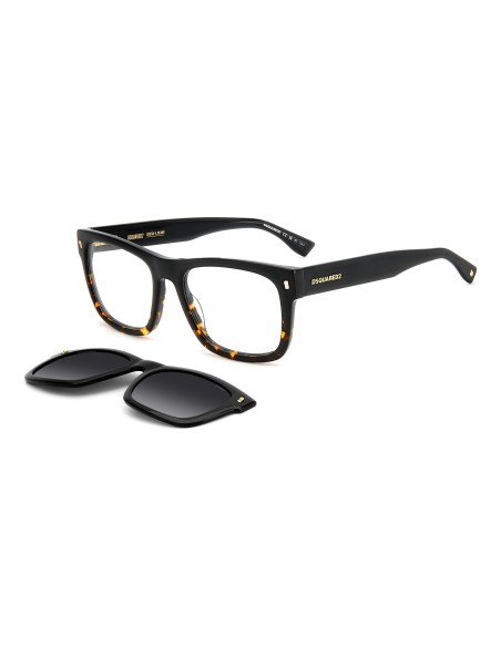 OPT + CLIP-ON DSQUARED - D2 0100/CS - BLACK HAVANA - 55