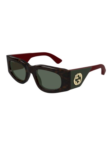 Gucci GG1664S tartarugato / rosso / verde | Occhiali da sole | Isolani Boutique