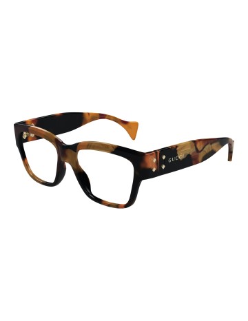 Gucci GG1705O tartarugato / trasparente | Occhiali da vista | Isolani Boutique