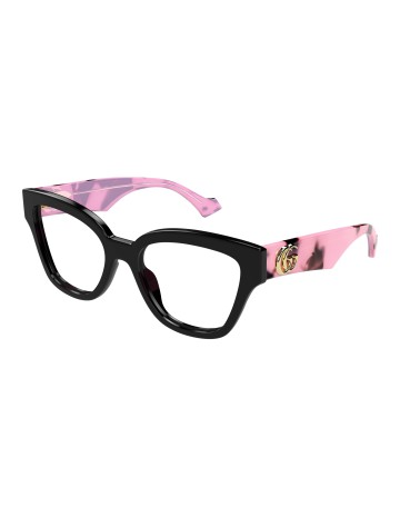 Gucci GG1424O nero / rosa / trasparente 012 | Occhiali da vista | Isolani Boutique