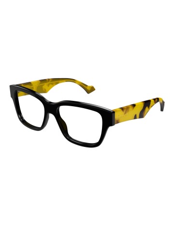 Gucci GG1428O nero / giallo / trasparente | Occhiali da vista | Isolani Boutique
