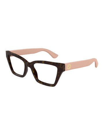 Gucci GG1715O tartarugato / rosa / trasparente 005 | Occhiali da vista | Isolani Boutique