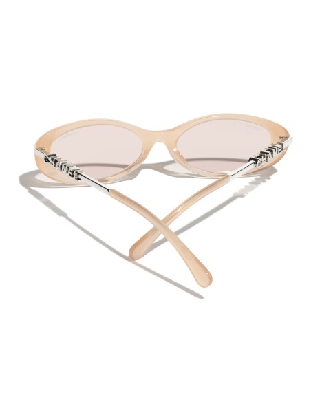 Occhiali ovali da sole Chanel CH5565 1831S7 54 | Isolani Boutique