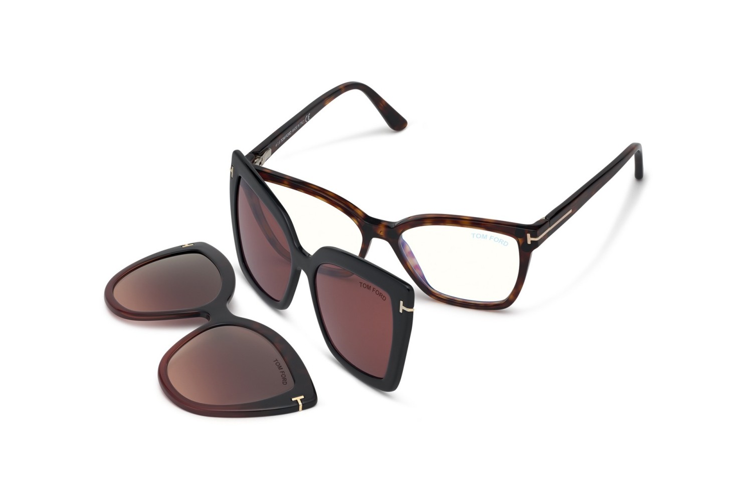 Tom Ford Double Clip On Blue Block - FT5641B - 054 - 53 | Occhiali da vista