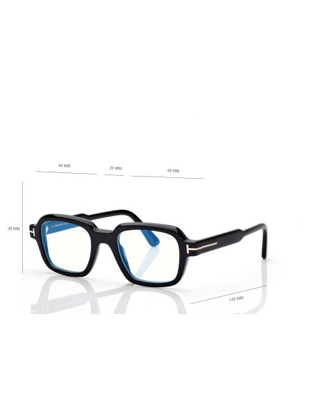 Tom Ford Geometric Blue Block - FT6123B - 001 - 48 | Occhiali da vista