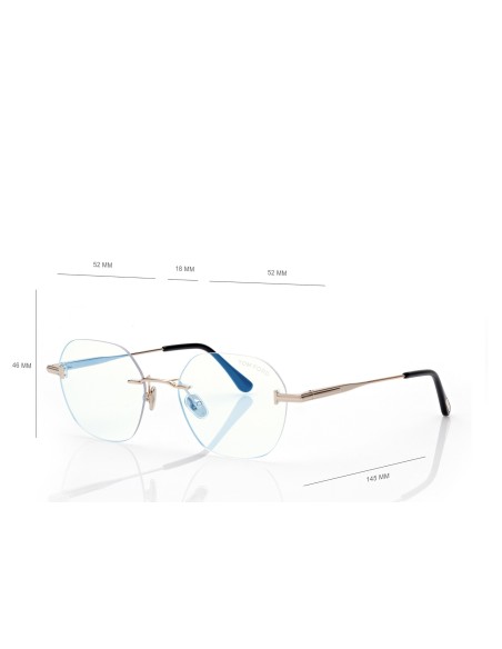 Tom Ford Geometric Blue Block - FT6126B - 028 - 52 | Occhiali da vista