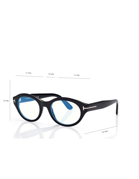 Tom Ford Blue Block Oval - FT6172B - 001 - 51 | Occhiali da vista