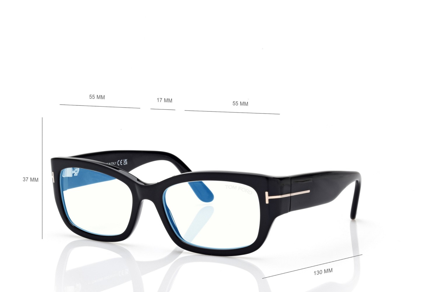 Tom Ford Blue Block Rectangular - FT6191B - 001 - 55 | Occhiali da vista