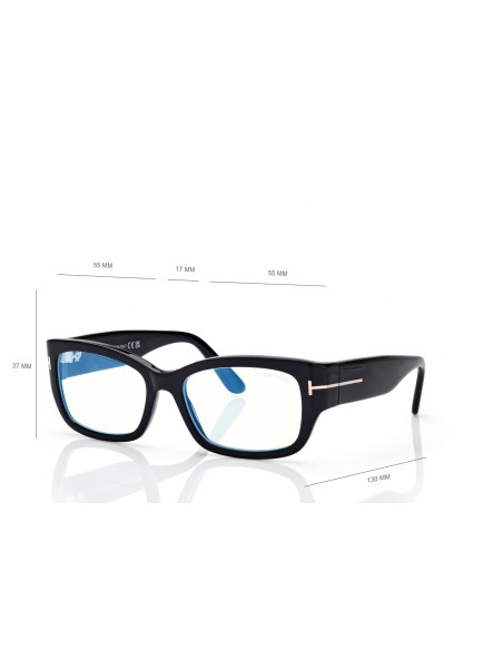 Tom Ford Blue Block Rectangular - FT6191B - 001 - 55 | Occhiali da vista