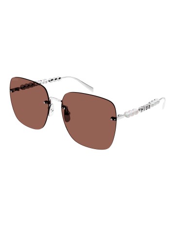Gucci GG1923SA argento / marrone | Occhiali da sole | Isolani Boutique