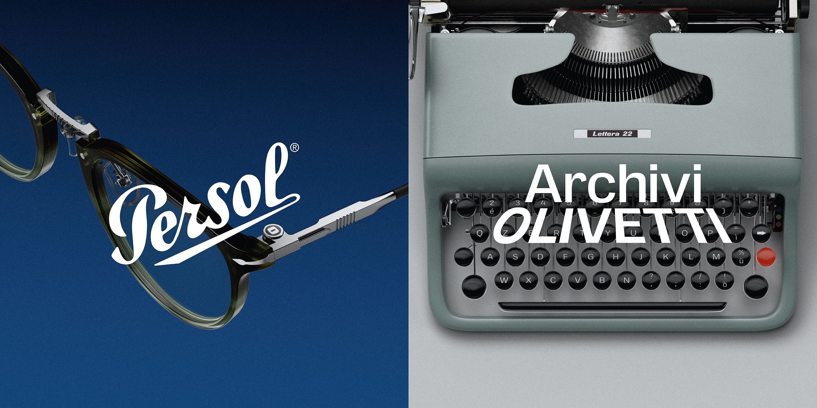 Persol × Olivetti: eyewear meets the Lettera 22